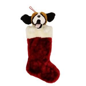 American Home Classics 3D St Bernard Puppy Dog Plush Christmas Stocking Animal
